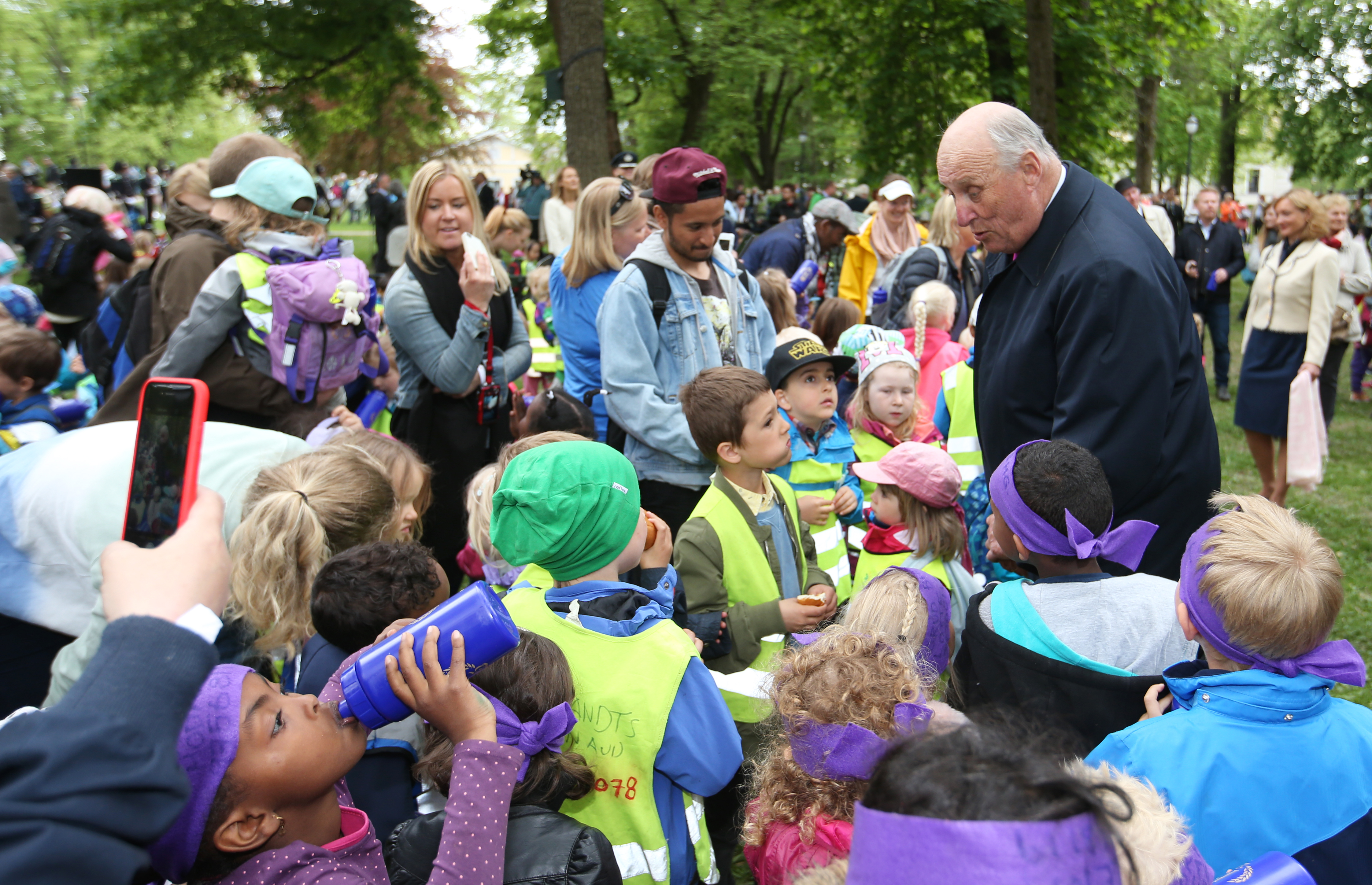 Markering av kongens død med barn og unge